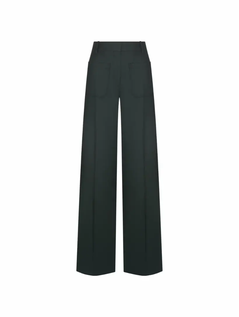 

Широкие брюки со стрелками Victoria Beckham, зелёный