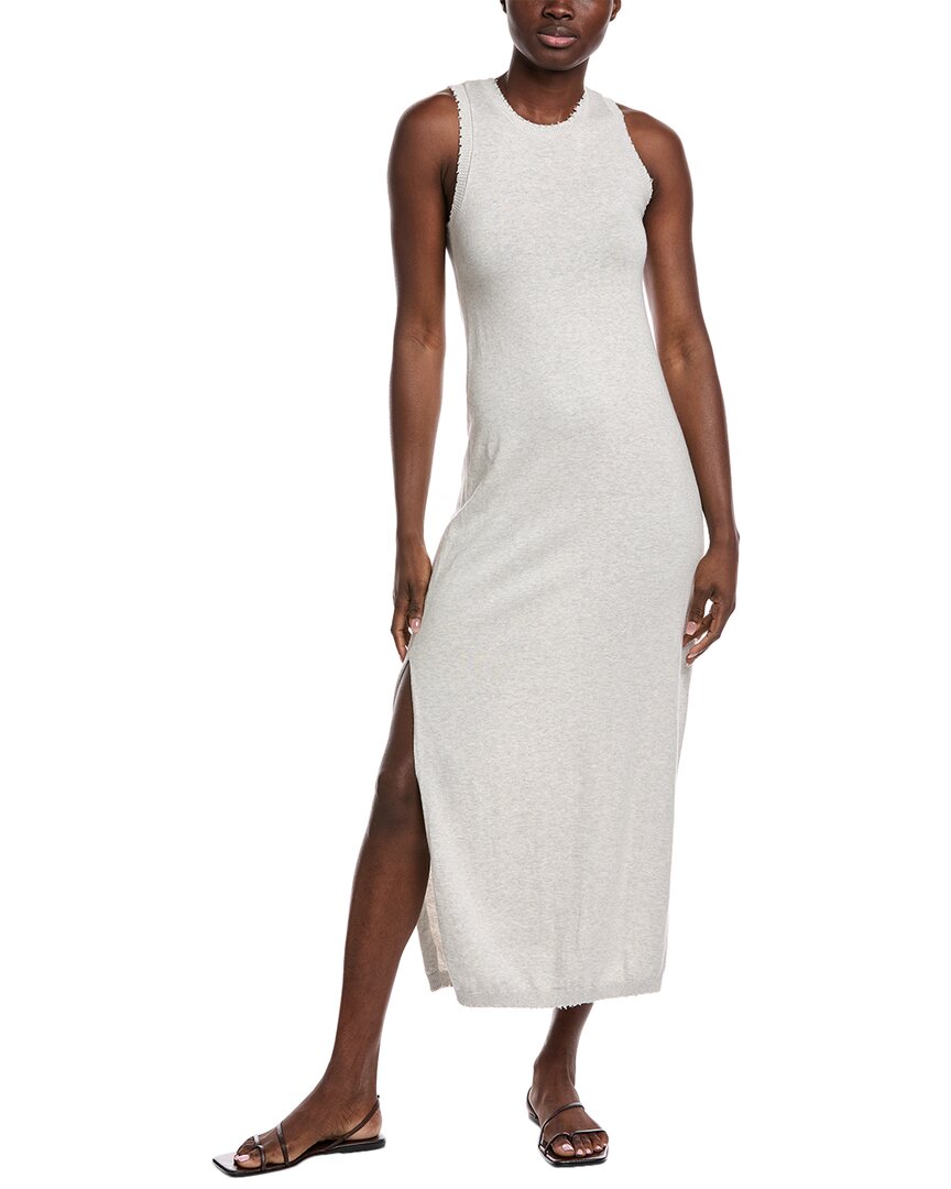 

Минни Роуз Макси-платье из меланжа кашемира с бахромой Minnie Rose, серый