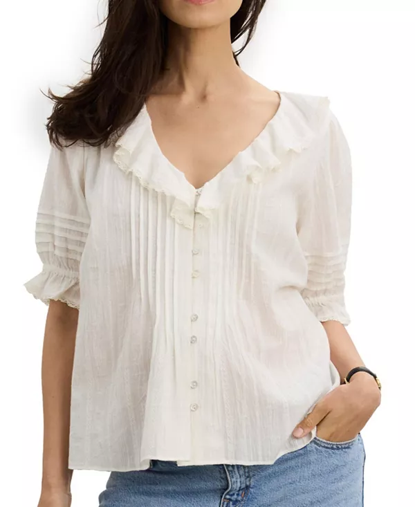 

Блузка Lou Lou, удобная для беременных и кормящих мам. Hatch Collection, белый