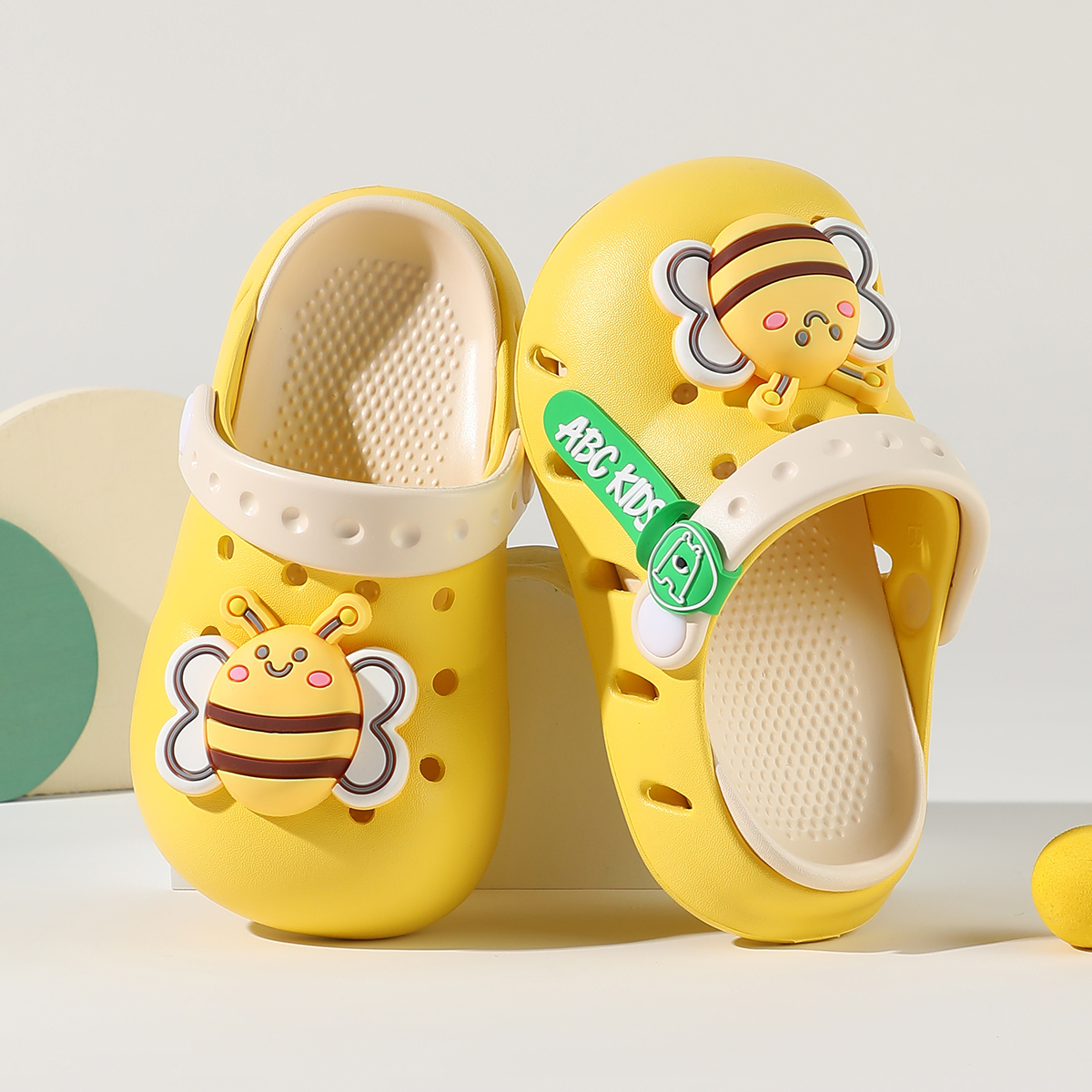 Детские тапочки Clogs Anti Kick, устойчивые к истиранию, легкие, с амортизацией ABC KIDS, розовый — фото 2