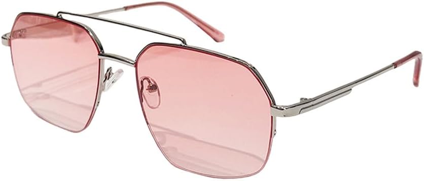 

Металлические солнцезащитные очки с двойной дужкой для мужчин и женщин, винтажные солнцезащитные очки для женщин, модные очки для вождения, защита от ультрафиолета UV400 TKKTLLT, Silver Pink