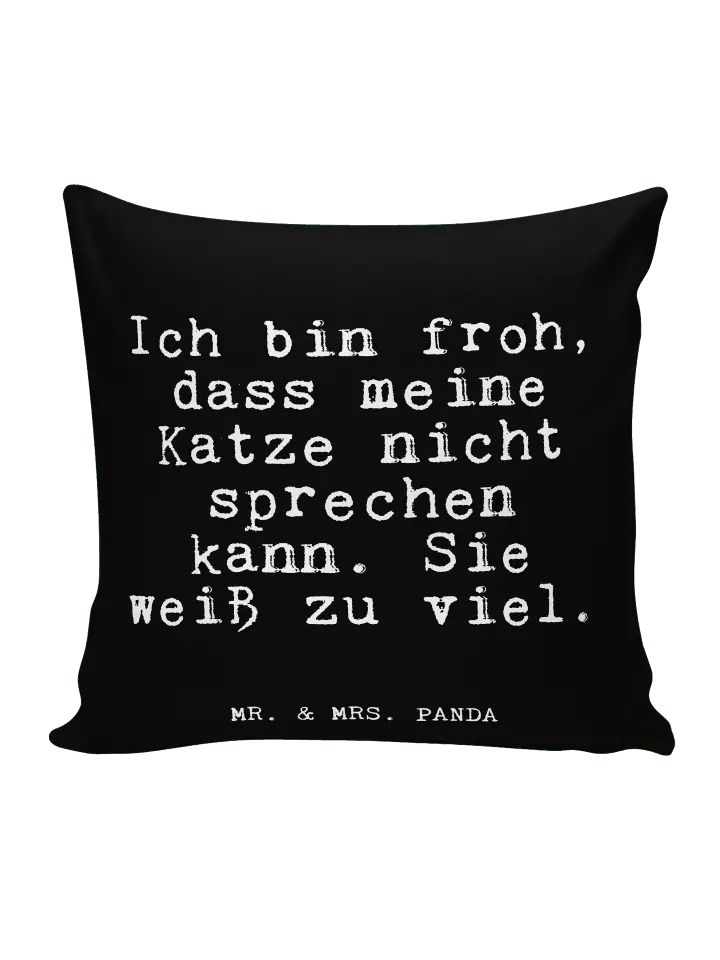 

Подушка Mr & Mrs Panda 40x40 Ich bin froh dass, черный