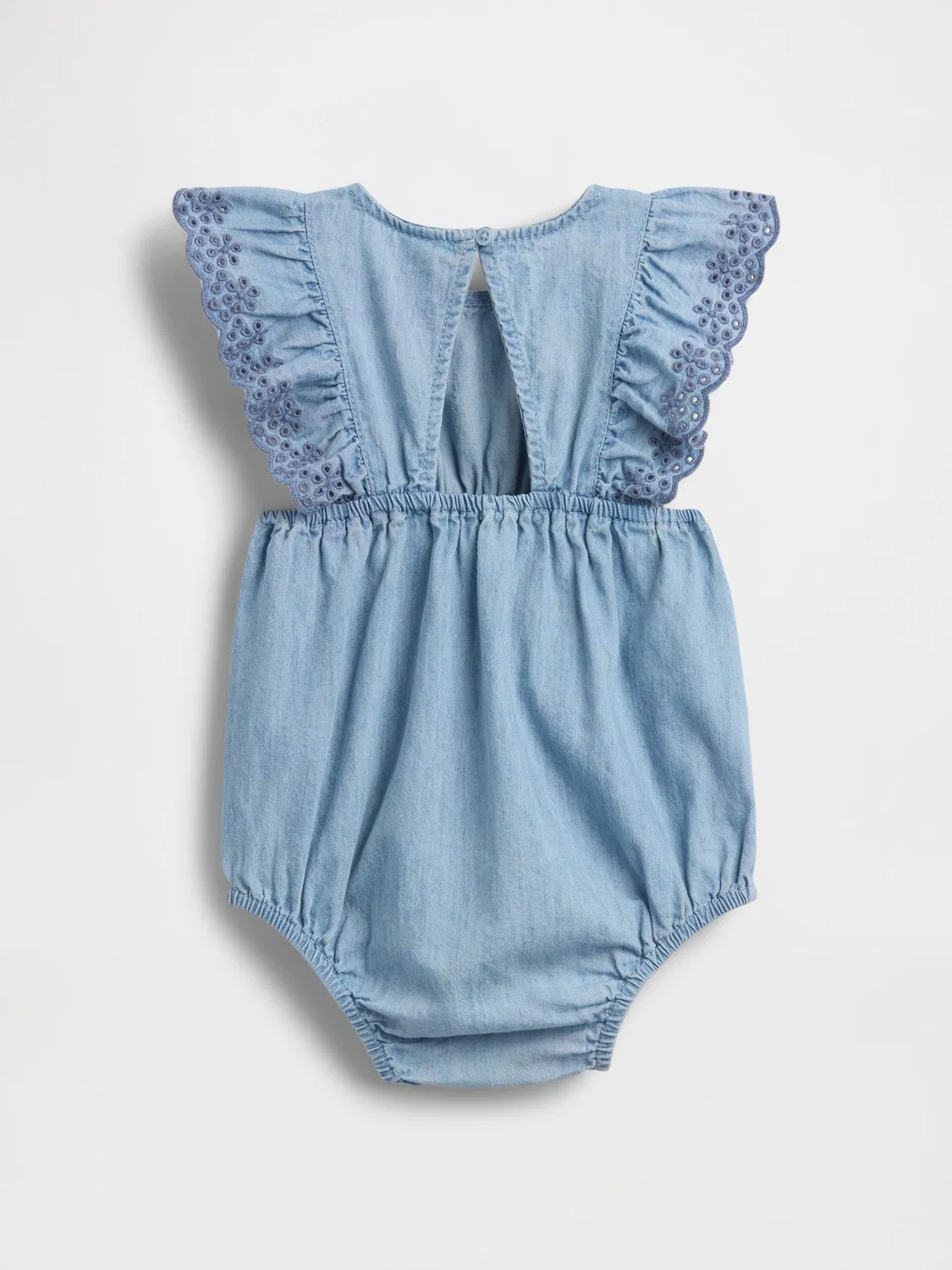 Комбинезон джинсовый Gap Blue Eyelet, синий — фото 2
