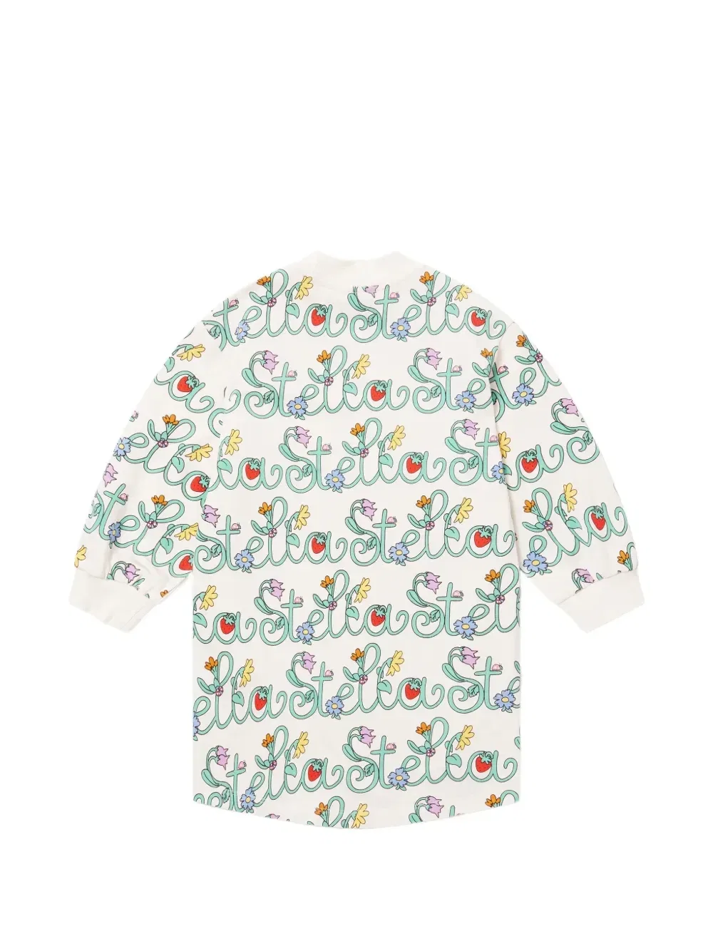 Платье-толстовка Stella Vine с цветочным принтом и логотипом Stella McCartney Kids, белый — фото 2