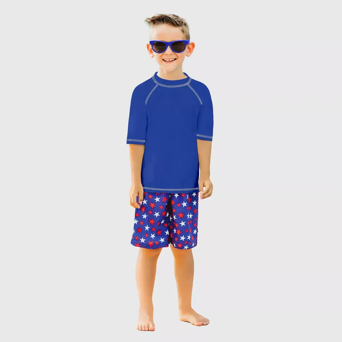 Детское рашгард с коротким рукавом UPF 50+ City Threads, Royal Blue