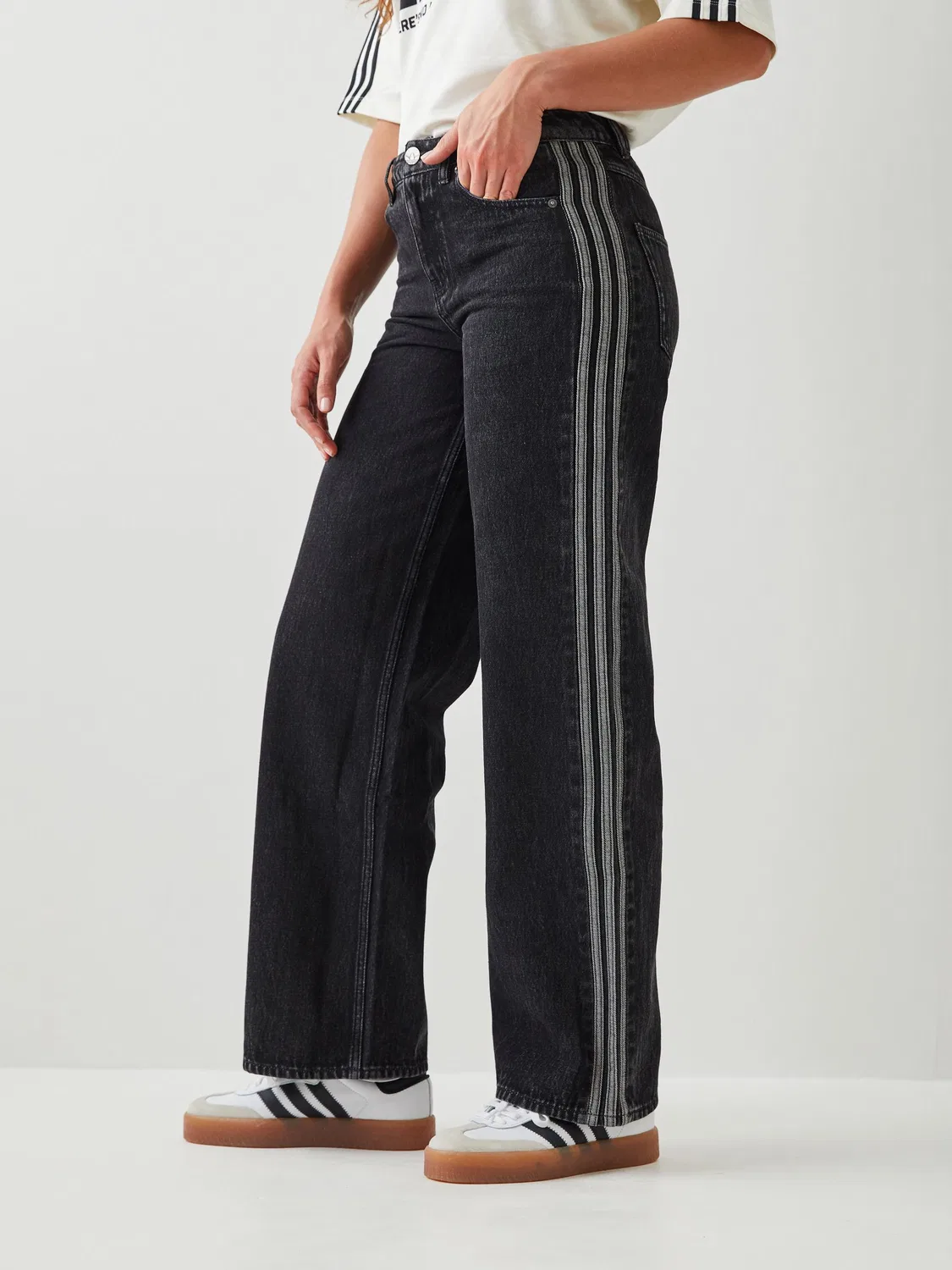 Трек-брюки Firebird Denim, adidas Originals, черный