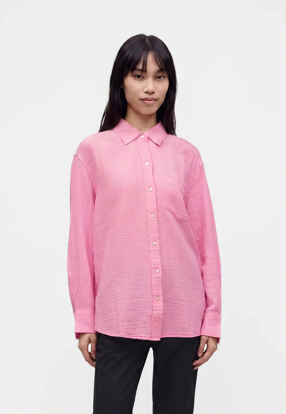 Большая рубашка из марли - блузка на пуговицах Gap, May Pink
