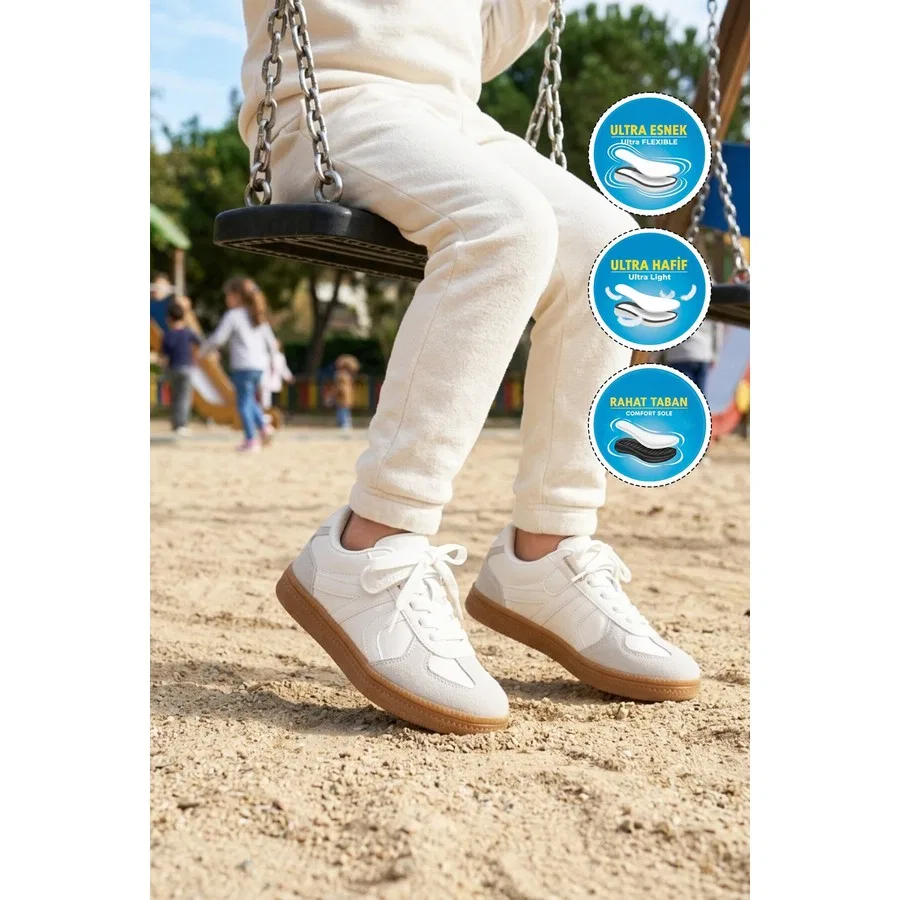 Детские спортивные кроссовки на шнуровке Berry F Ayk's, Белый — фото 2