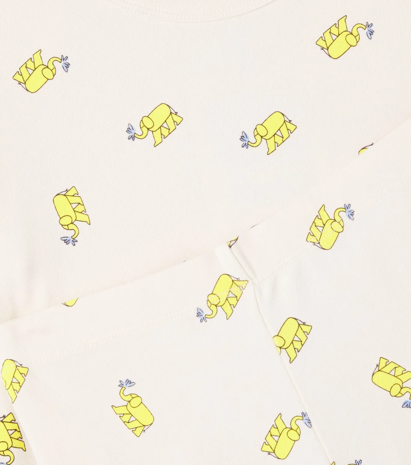 Комплект пижам из хлопкового трикотажа с принтом Bobo Choses, бежевый — фото 2