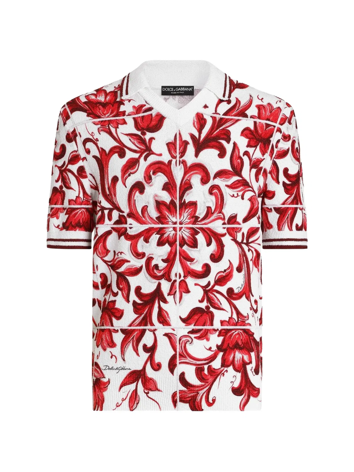 Рубашка поло с принтом Majolica Dolce & Gabbana, красный