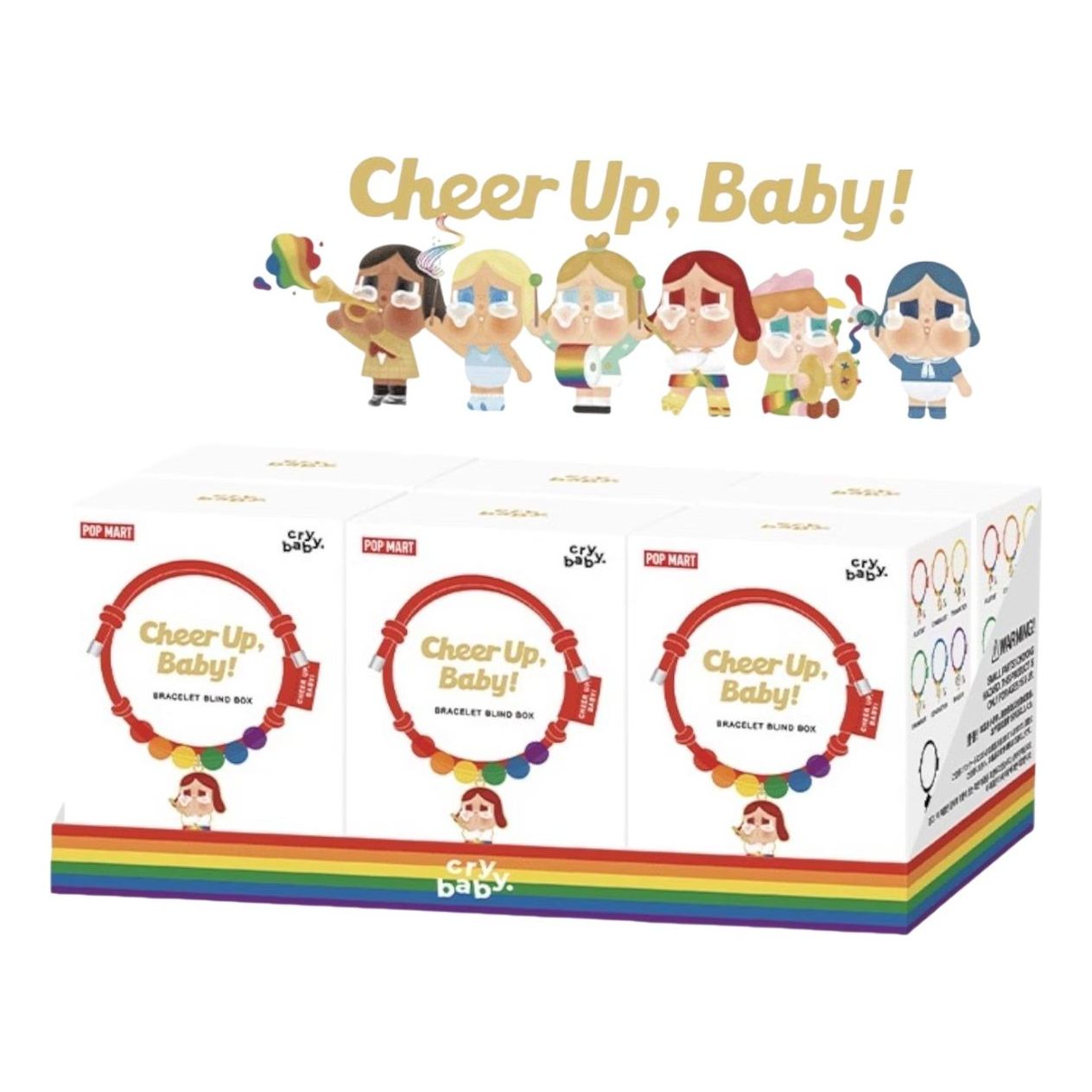 

Браслет Pop Mart Crybaby Cheer Up Baby Rainbow Bracelet, запечатанная упаковка (6 коробочек-сюрпризов)