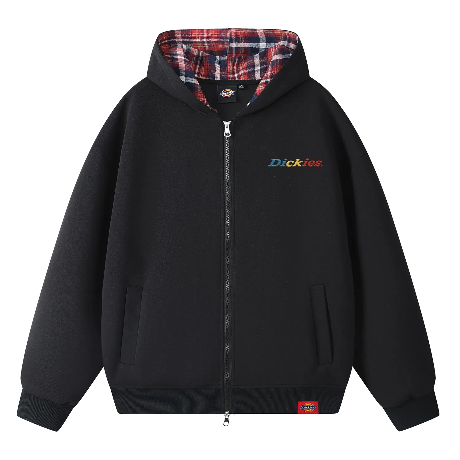 Детский свитшот с капюшоном Heather Gray/Blue Plaid[Embroidered] Dickies — фото 4