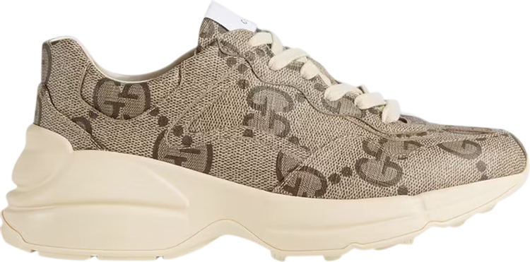 Кроссовки Gucci Wmns 100 Rhyton Sneaker Beige Monogram, бежевый - фото