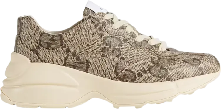 Кроссовки Gucci Wmns 100 Rhyton Sneaker Beige Monogram, бежевый