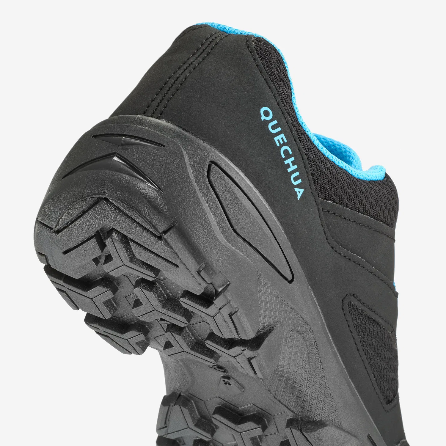 Детские ботинки для ходьбы с шнуровкой Wanderschuhe Kinder NH100 Quechua, Rauchschwarz Baltikblau — фото 3