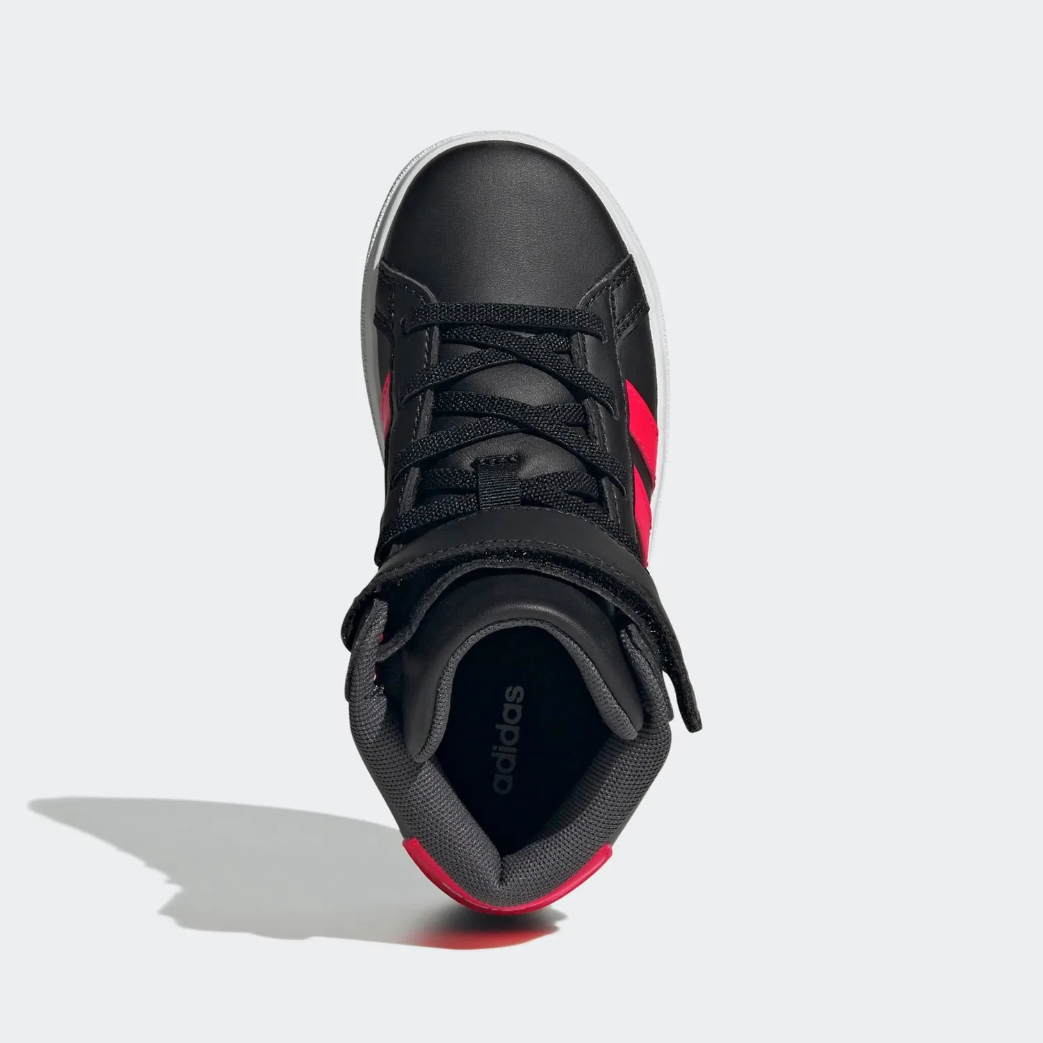 Детские кроссовки теннисные полувысокие Adidas Sportswear, Core Black / Lucid Red / Grey Six — фото 4