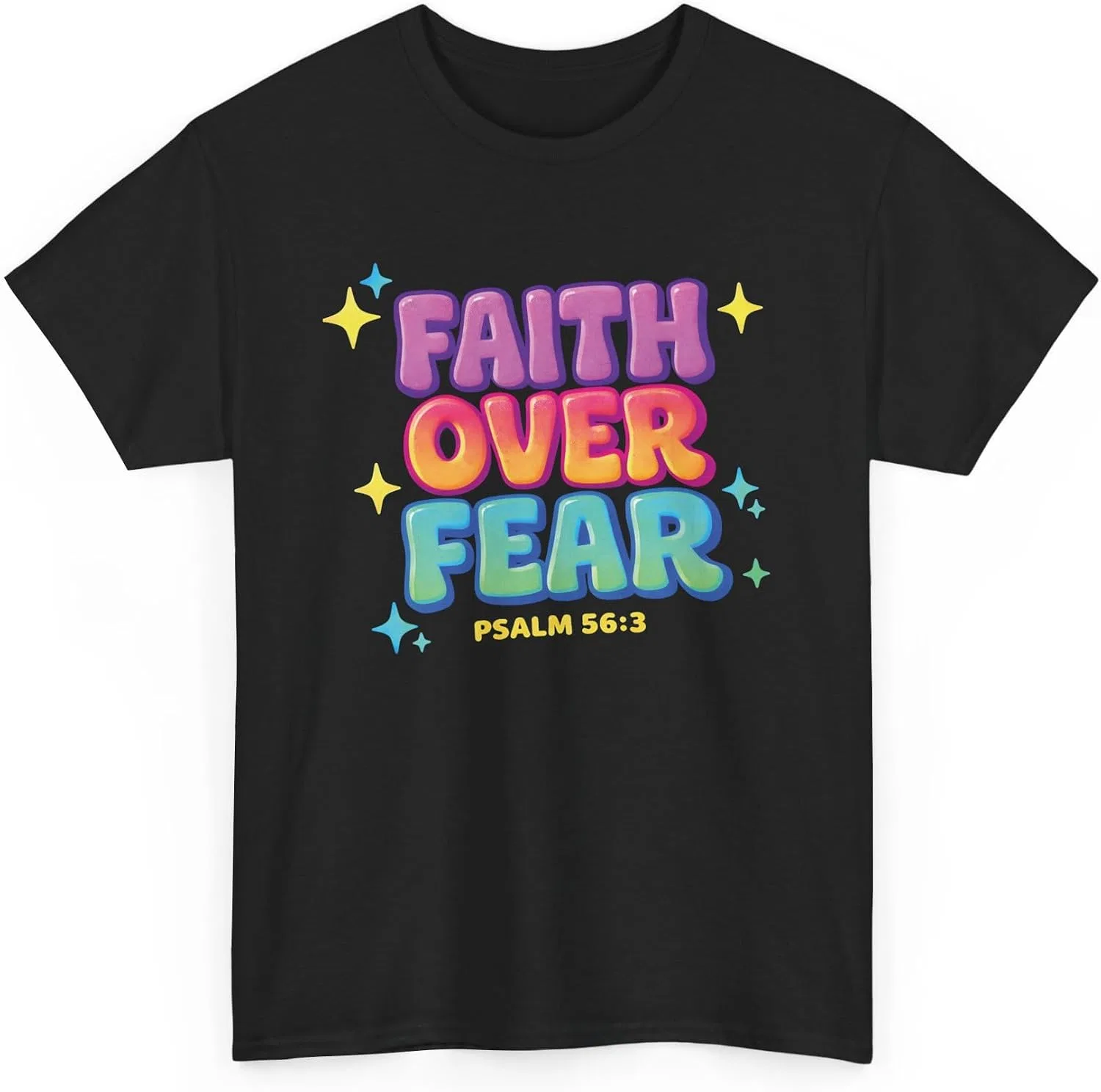 Мужская футболка с принтом Faith Over Fear, чёрный