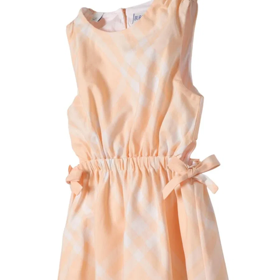 Платье без рукавов с принтом в клетку Girls Check Pattern Sleeveless Dress Burberry, Pastel Peach Ip Chk — фото 3
