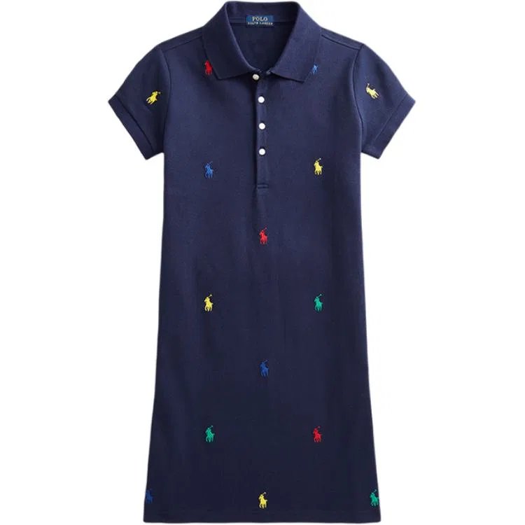 Платье поло умеренной растяжимости Polo Ralph Lauren, Marine Blue