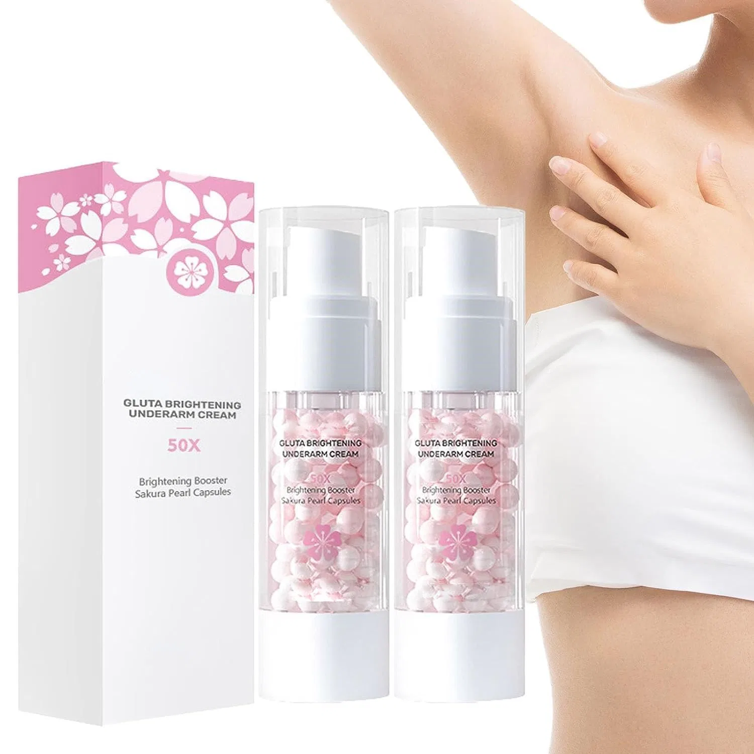 Крем для тела осветляющий Sakura Gluta Brightening Booster Cream Hualabo, 30 г