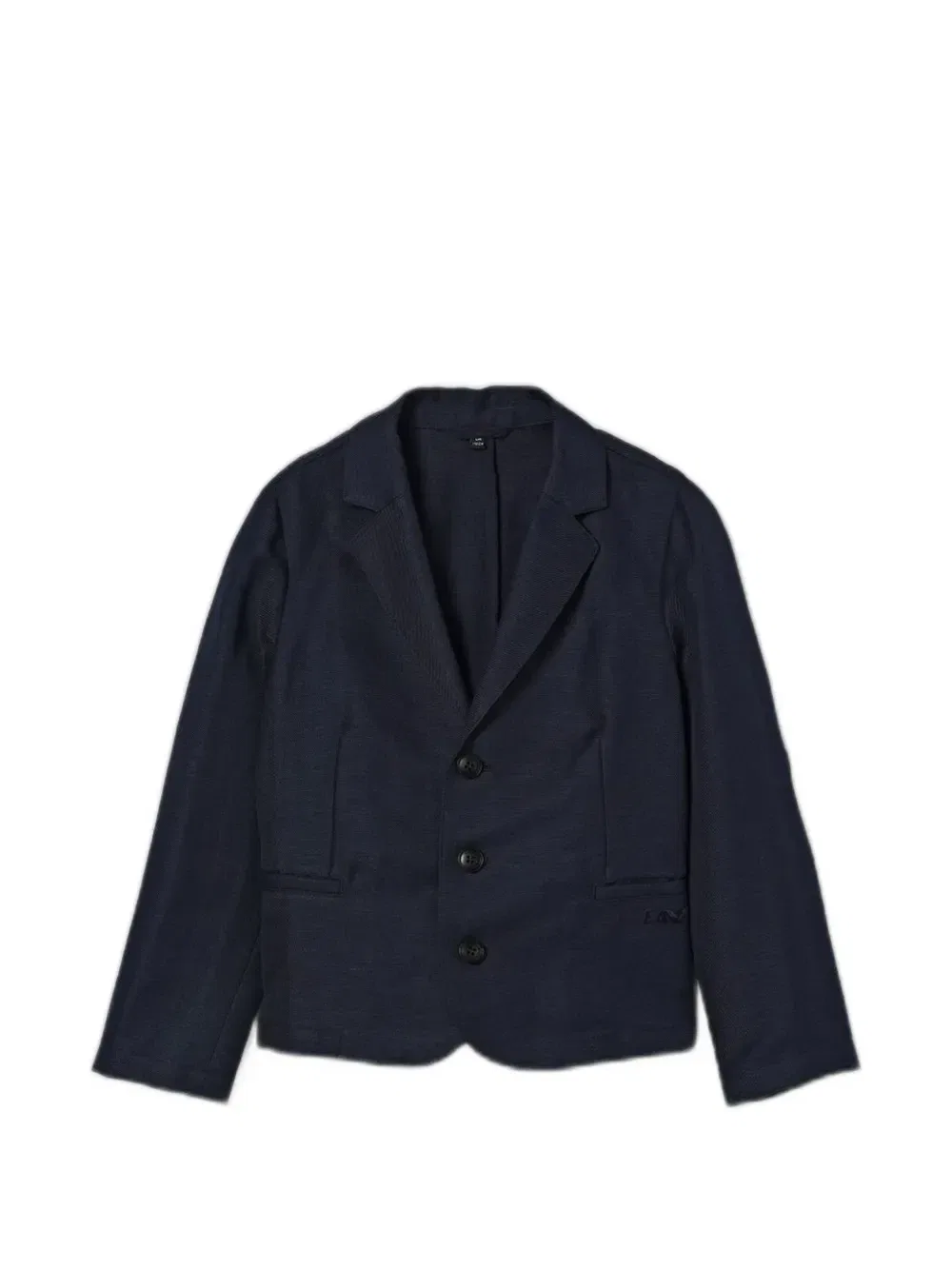 Однобортный блейзер из смесового льна Emporio Armani Kids, синий