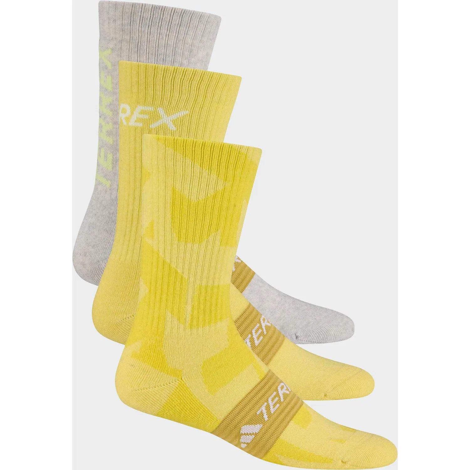 Женские треккинговые носки в 3 парах Adidas Performance, Semi Frozen Lemon/Semi Frozen Lemon/Pyrite — фото 2