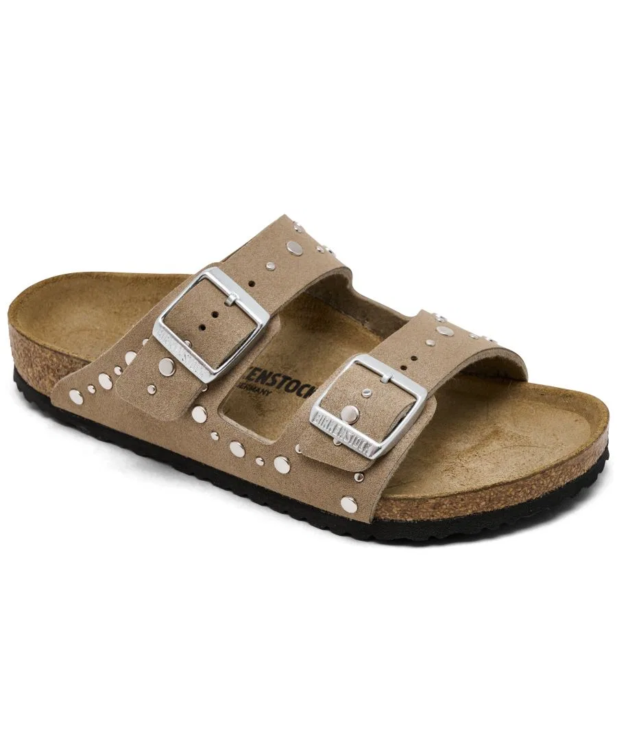 Сандалии-барефутки из замши с заклепками Arizona Rivets Birkenstock, Soft Birki Gray