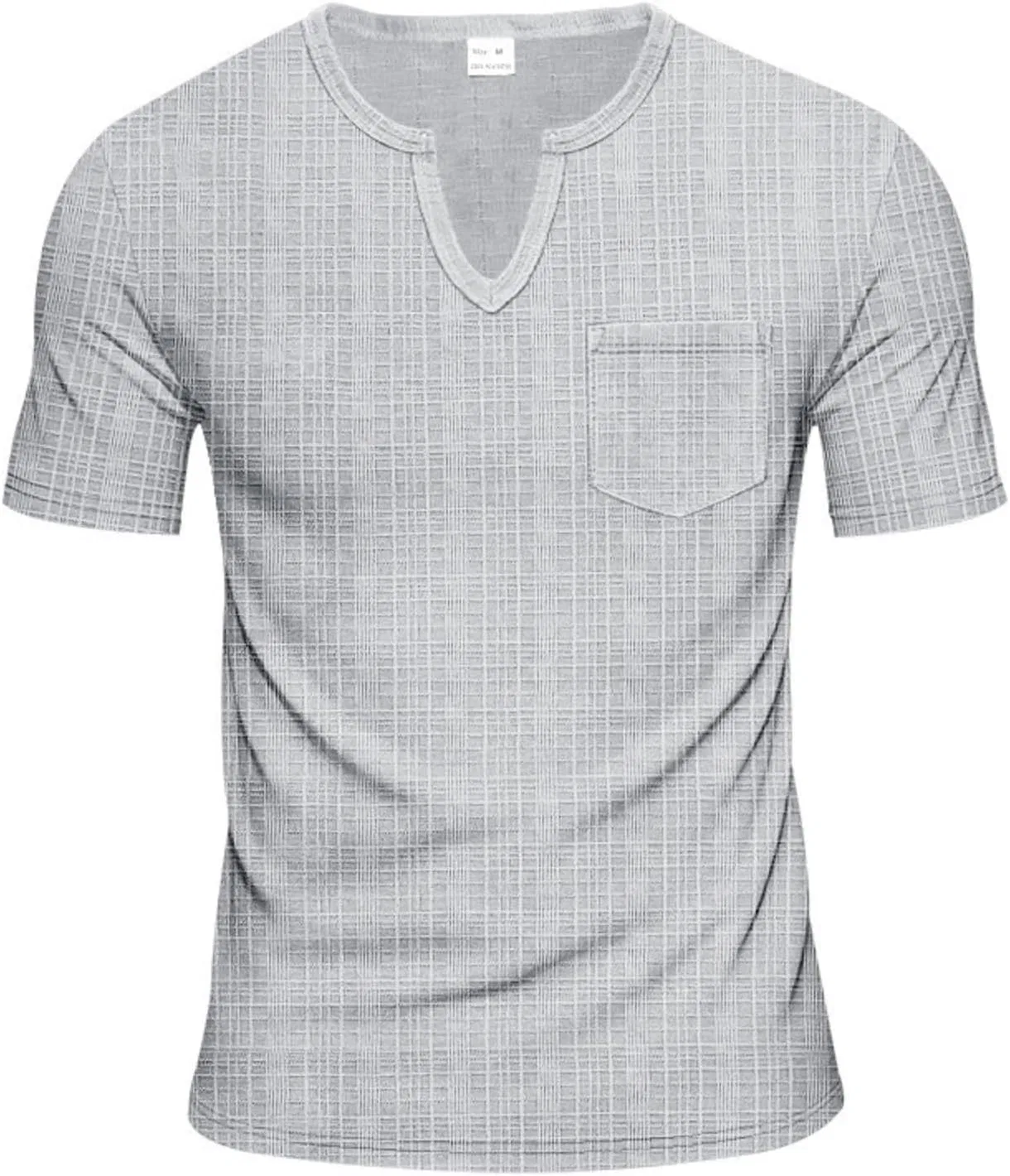 Мужская облегающая футболка с V-образным вырезом Slim Fit, Gray — фото 3