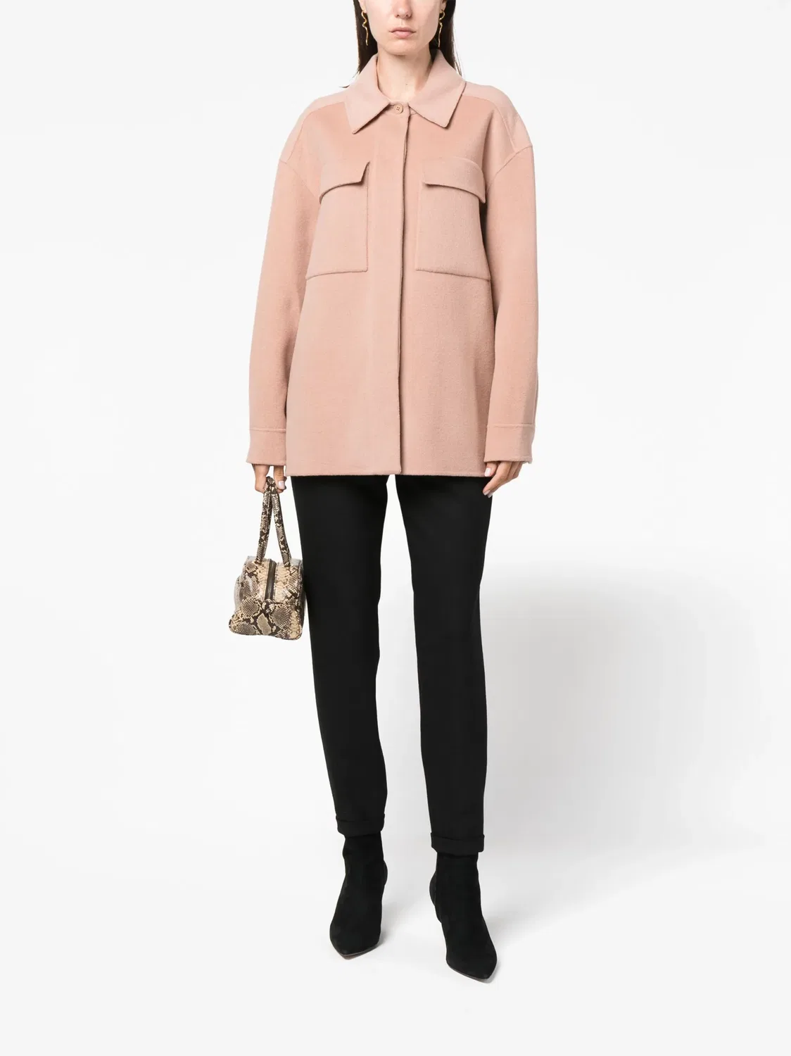 Calvin Klein Шерстяная куртка-рубашка розовая — фото 2