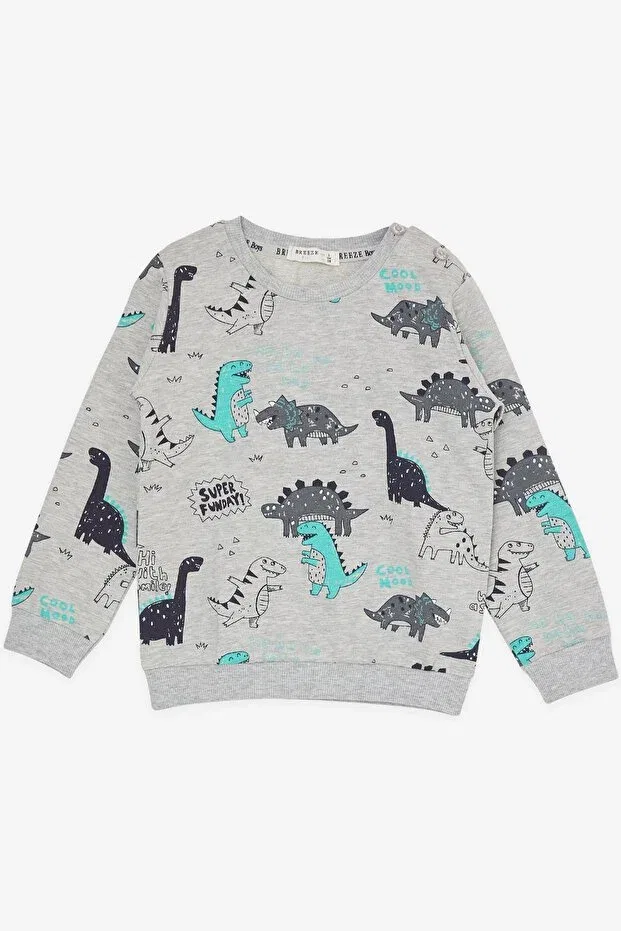 Детский комплект спортивного костюма для мальчиков с принтом Baby boy tracksuit set Breeze, Gray Melange — фото 3