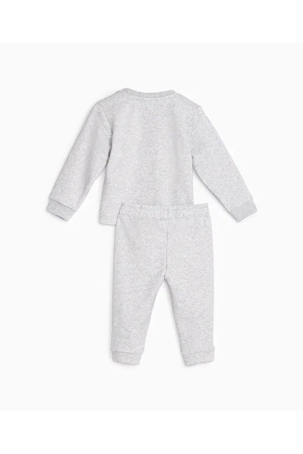 Детский комплект спортивного костюма серый Plain gray baby tracksuit set62221604 x spongebob crew jogg Puma, Gray — фото 2