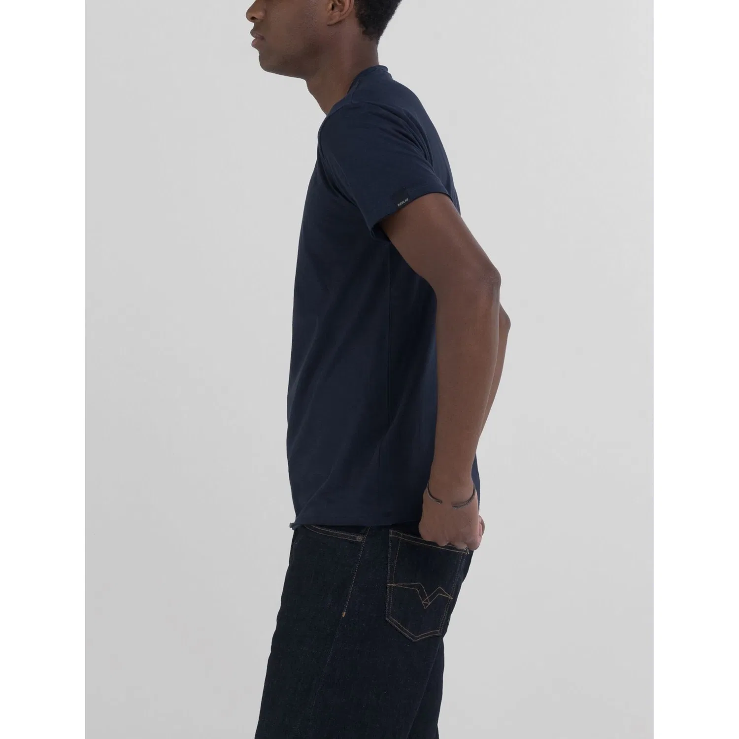 Детская хлопковая футболка regular fit Replay, Night Blue — фото 4
