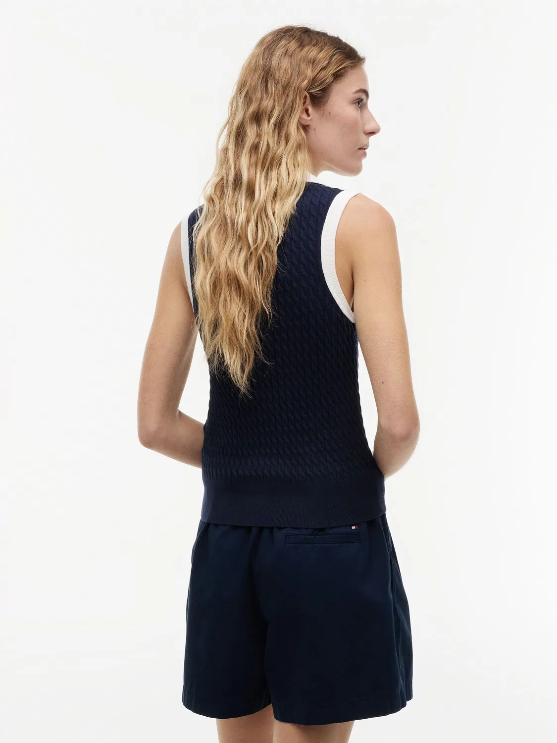 Джемпер-поло с косами, Slim Fit Tommy Hilfiger, синий — фото 2