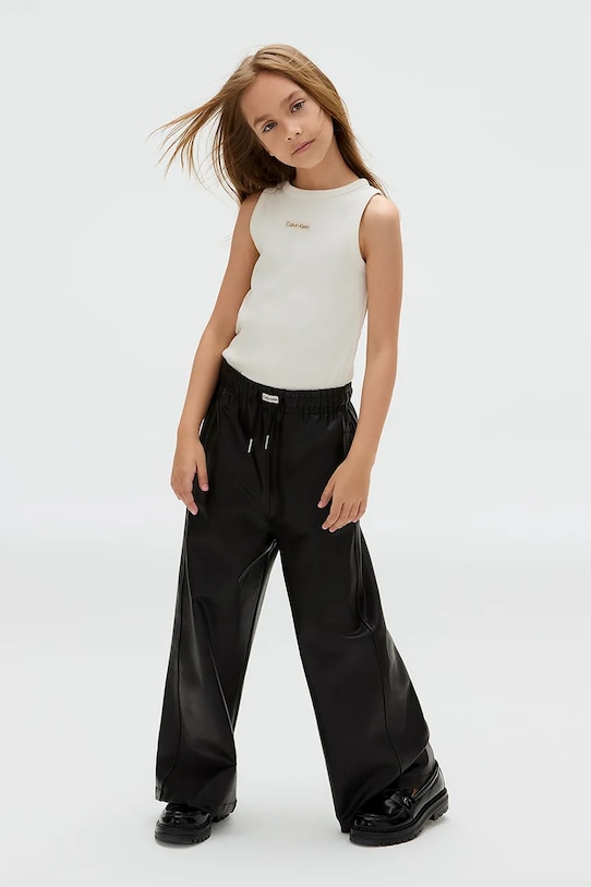 

Брюки из искусственной кожи Calvin Klein Jeans, черный