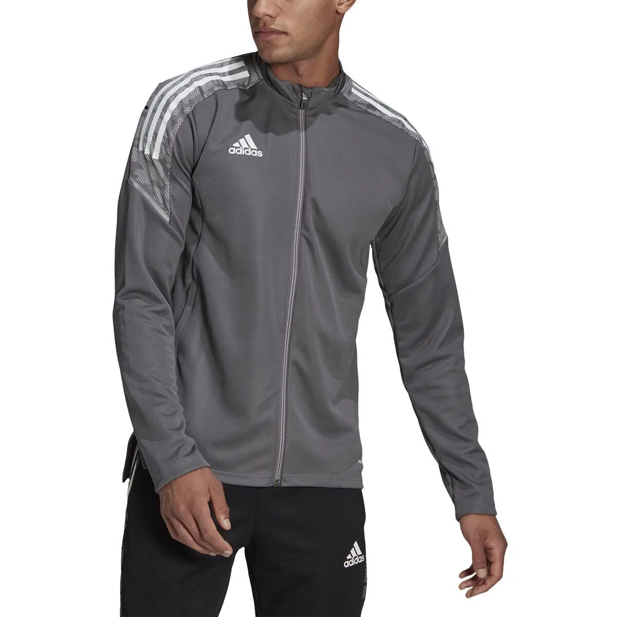 Мужская тренировочная куртка с коротким рукавом Adidas, Team Grey Four / White