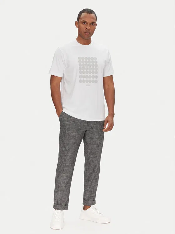 Футболка relaxed fit Tee Print Striped C Boss, белый — фото 2