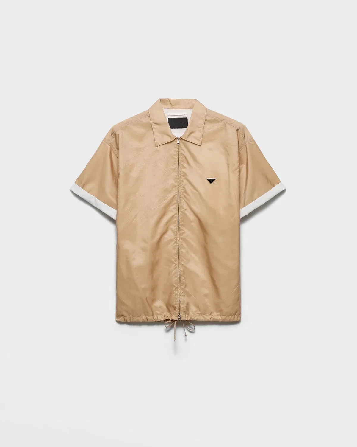 Рубашка поло с коротким рукавом из Re-Nylon Prada, бежевый