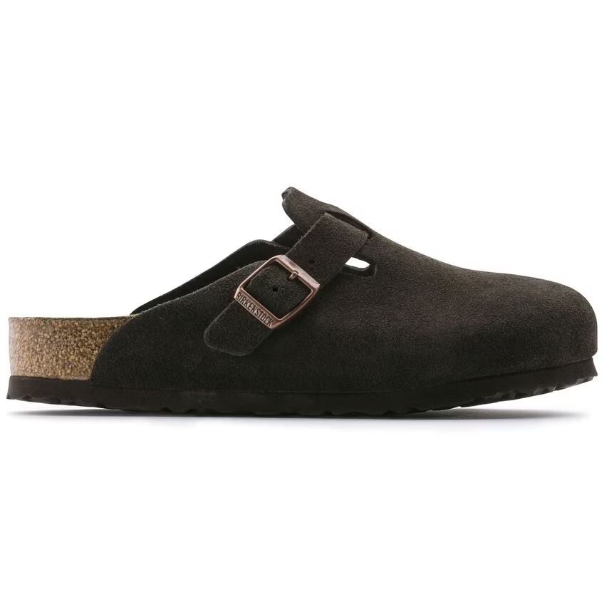 

Сандалии-клоги Birkenstock Boston Soft Footbed Suede Leather, коричневый