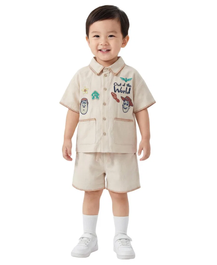 Комплект из рубашки и шорт с принтом Toy Story, Light Beige