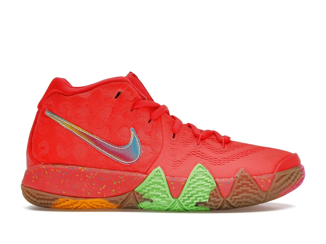Детские кроссовки для мальчиков и девочек с принтом Nike Kyrie 4 Nike, Bright Crimson/Multi-Color