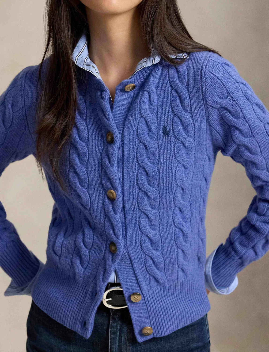 Кардиган из шерсти и кашемира Polo Ralph Lauren, Azzurro — фото 4