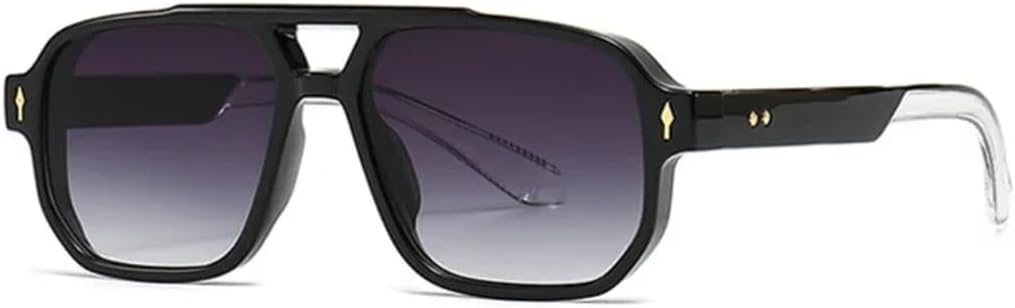 

Солнцезащитные очки с защитой UV400 | Двойные перемычки, градиентные заклепки | для женщин и мужчин, для занятий спортом на открытом воздухе и вождения DSVIGF, Black Gray Gradient