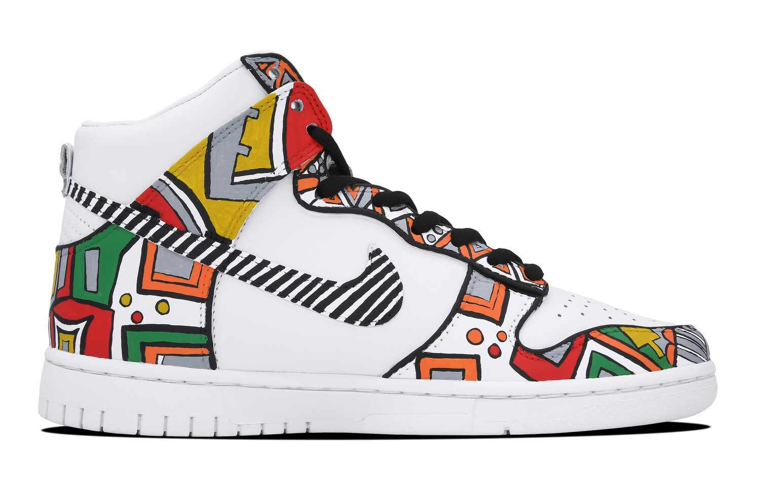 

Кроссовки Nike Dunk Skateboard Shoes Unisex High-Top White Orange