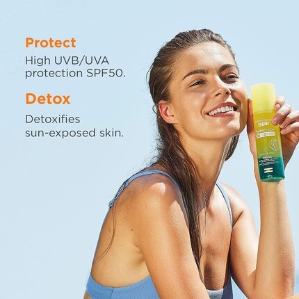 Hydrolotion Spf 50 Protect & Detox 200мл - солнцезащитный крем для тела с увлажняющими и сияющими свойствами, Isdin — фото 2