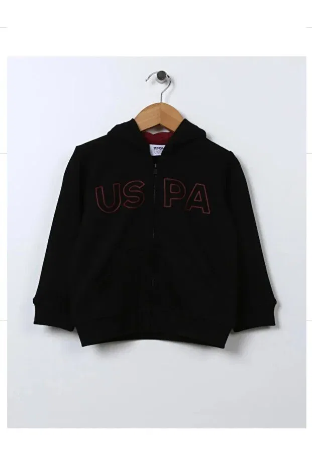 Детское для мальчиков свитшот на молнии с капюшоном U.S. Polo Assn., Black