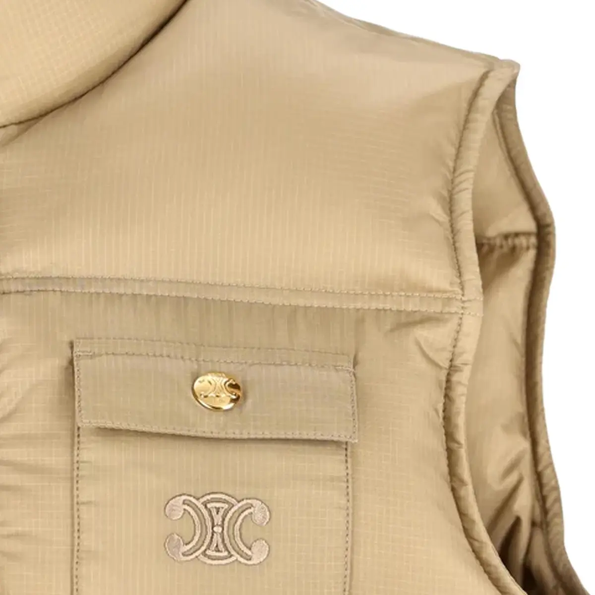 CELINE Женская бежевая жилетка, Beige — фото 4