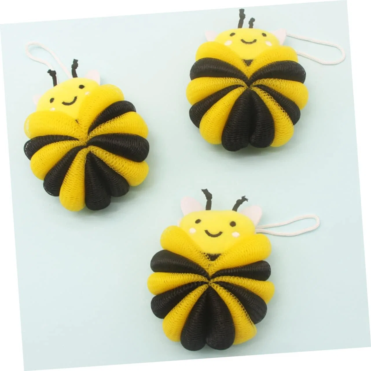 Мочалка для ванны, 4 шт, полиэтилен, LALADEFIEE, 11x11x12 см, Yellow — фото 2