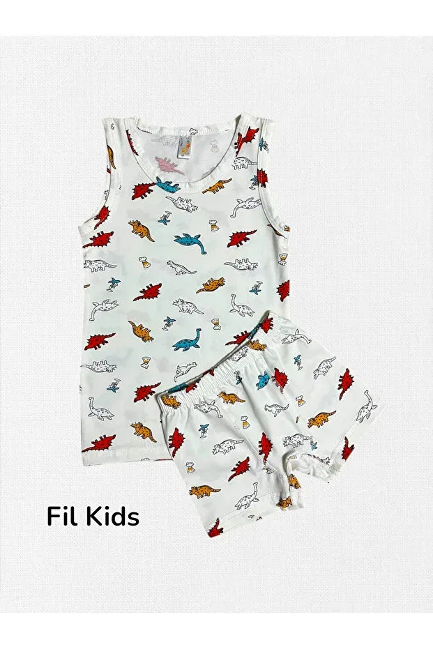 Детский комплект нижнего белья для мальчиков с принтом Elmas Kids, White