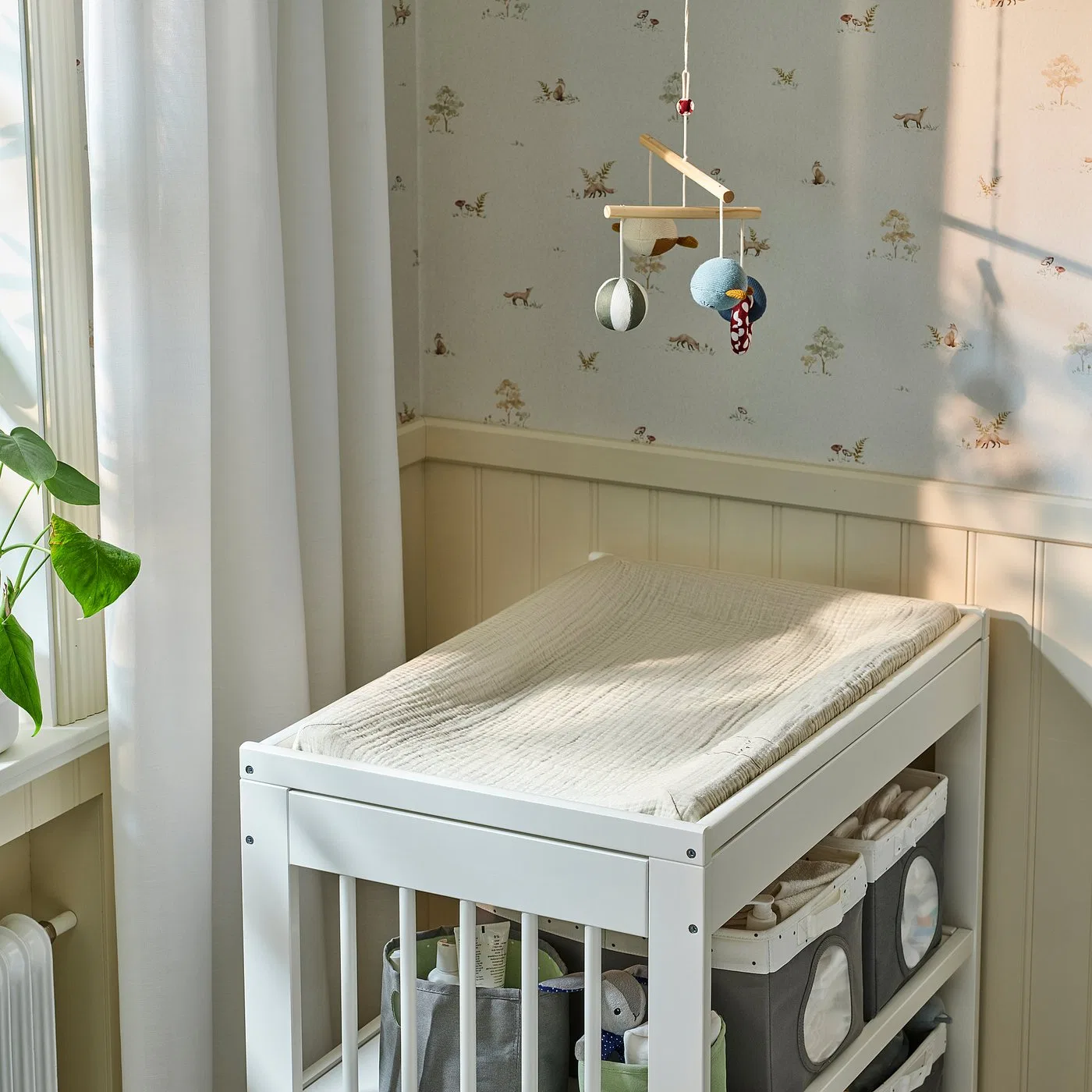 IKEA VÄDRA Детский коврик с чехлом, бежево-голубой, 48x74 см — фото 3