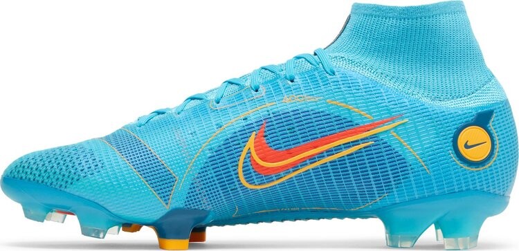 Бутсы Nike Mercurial Superfly 8 Elite FG 'Chlorine Blue Laser Orange', синий — фото 4